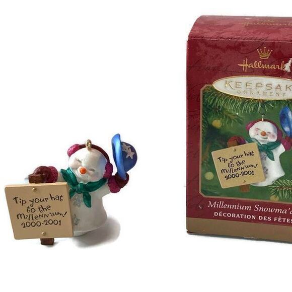 Vintage Hallmark Keepsake Ornament Millennium Snowma'am 2000 Joanne Eschrich - Picture 1 of 9